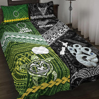 New Zealand and Cook Islands Quilt Bed Set Together Black LT8 - Wonder Print Shop