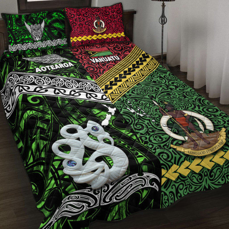 New Zealand and Vanuatu Quilt Bed Set Together Green LT8 - Wonder Print Shop