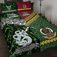 New Zealand and Vanuatu Quilt Bed Set Together Green LT8 - Wonder Print Shop