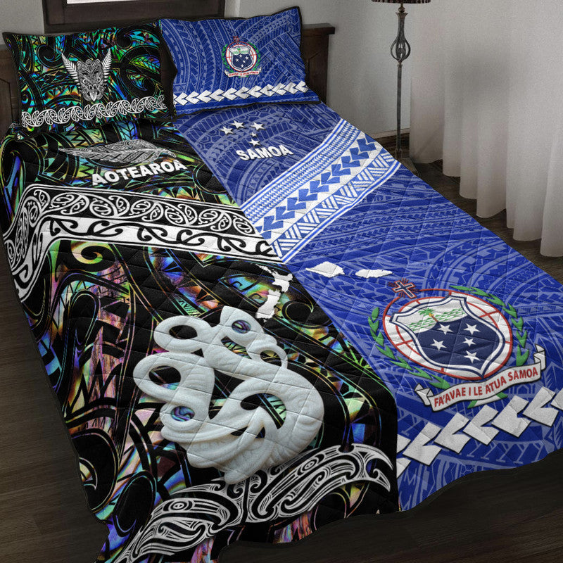 New Zealand and Samoa Quilt Bed Set Together Paua Shell LT8 - Wonder Print Shop