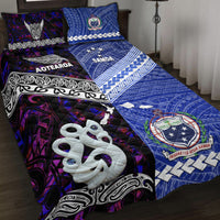 New Zealand and Samoa Quilt Bed Set Together Purple LT8 - Wonder Print Shop