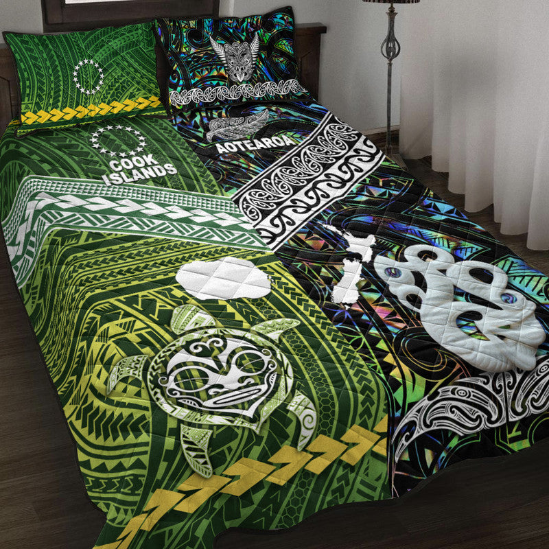New Zealand and Cook Islands Quilt Bed Set Together Paua Shell LT8 - Wonder Print Shop