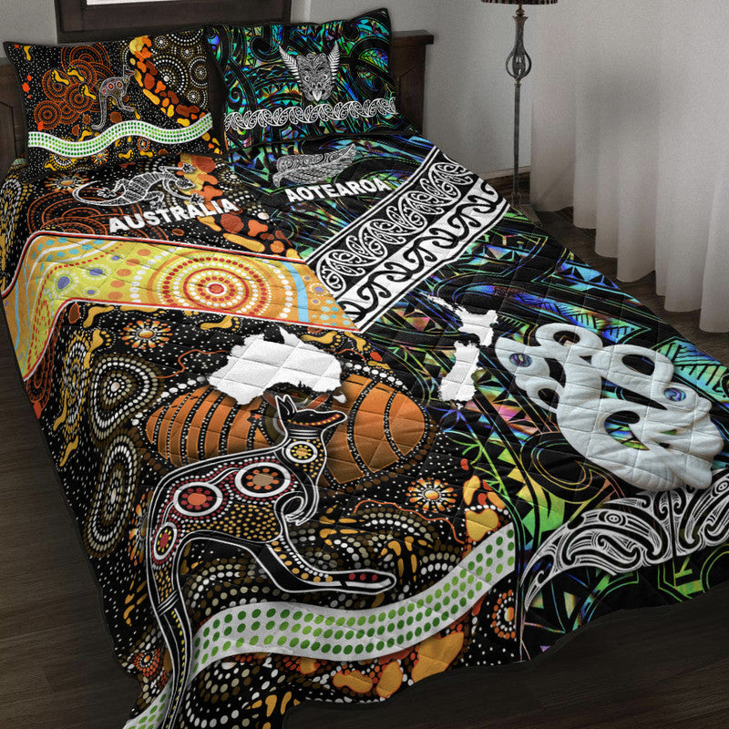 New Zealand Maori Aotearoa and Australia Aboriginal Quilt Bed Set Together Paua Shell LT8 - Wonder Print Shop
