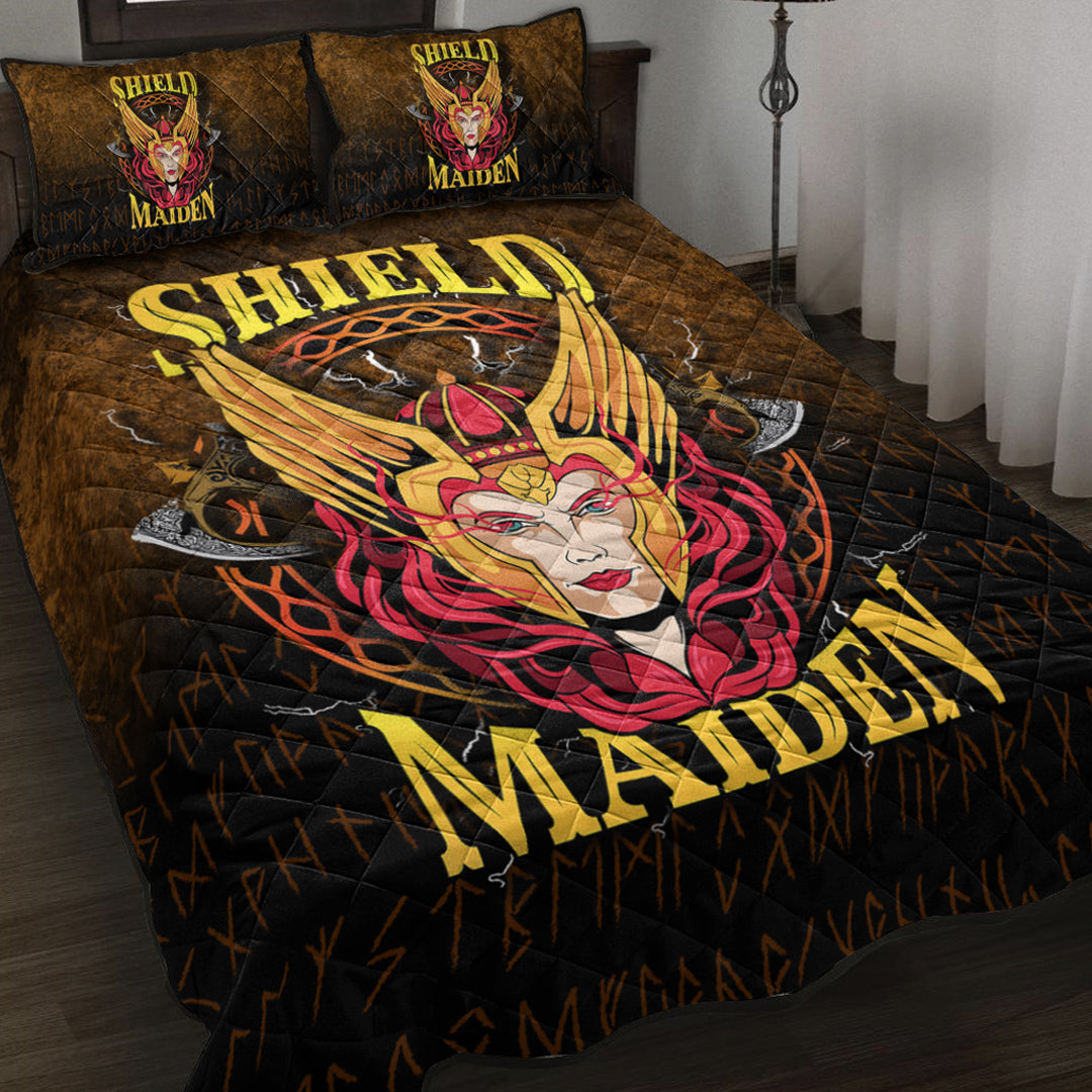 Viking Quilt Bed Set - Shield Maiden Quilt Bed Set RLT12 - Wonder Print Shop