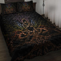 Viking Quilt Bed Set - Colorful Tree Of Life With Triquetra Quilt Bed Set RLT12 - Wonder Print Shop