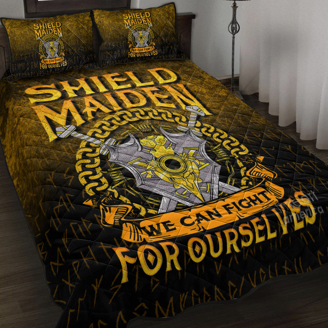 Viking Quilt Bed Set - Shield Maiden We Can Fight For Ourselves Quilt Bed Set RLT12 - Wonder Print Shop