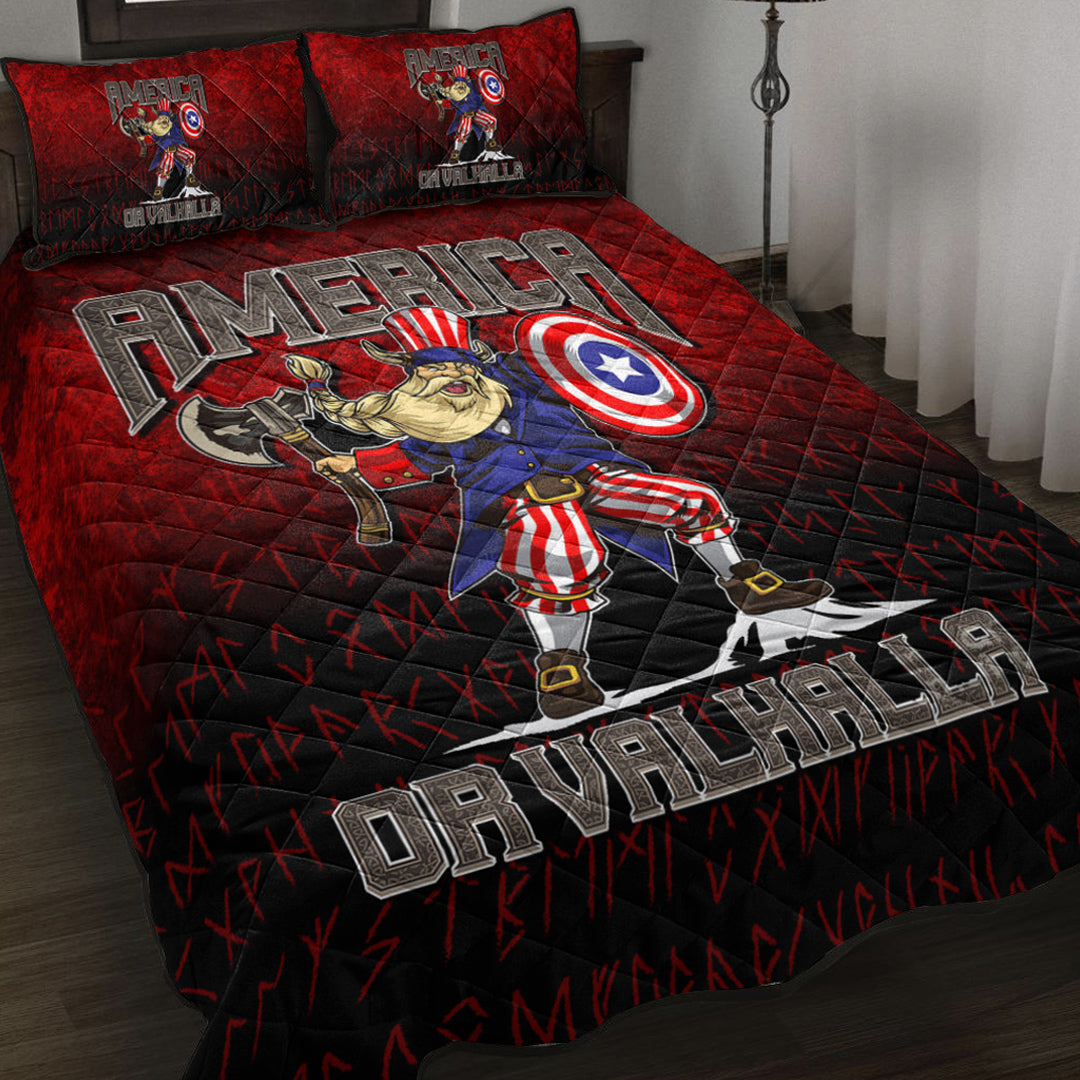 Viking Quilt Bed Set - America Or Valhalla Quilt Bed Set RLT12 - Wonder Print Shop