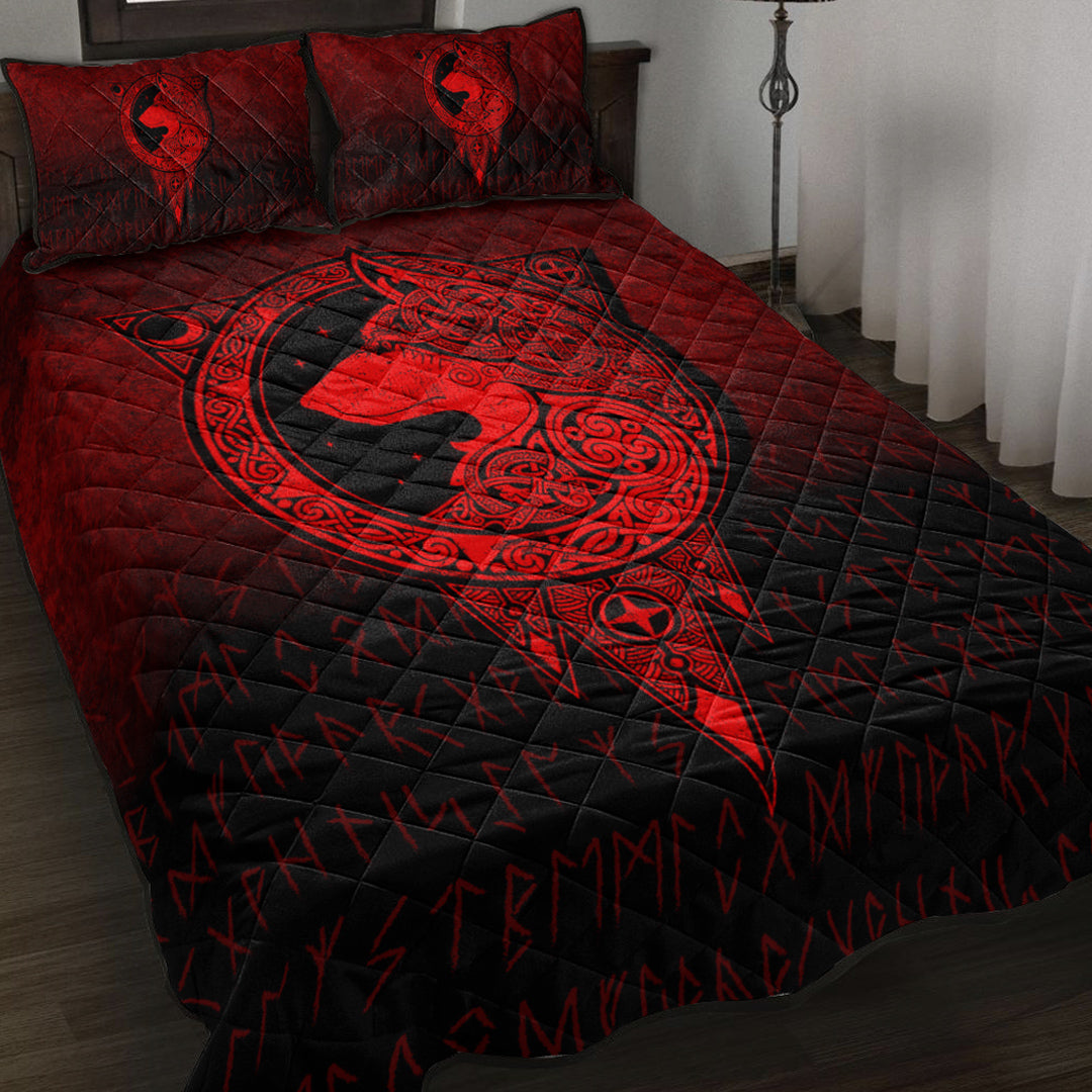 viking-quilt-bed-set-viking-norse-wolf-red-version-quilt-bed-set