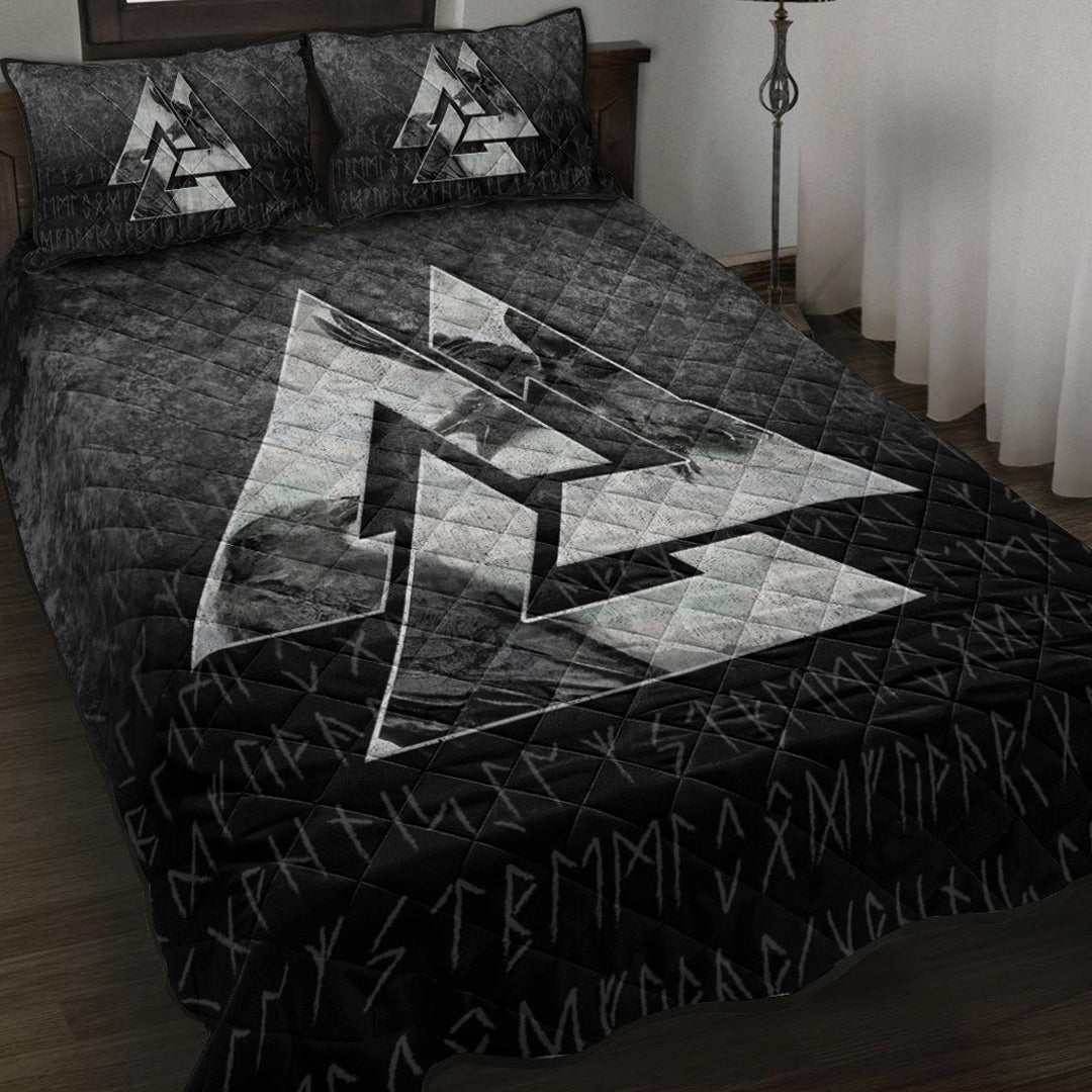 Viking Quilt Bed Set - Huginn Muninn Ravens from Odin Viking Quilt Bed Set RLT12 - Wonder Print Shop