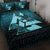 Viking Quilt Bed Set - Huginn Muninn Ravens from Odin Viking - Cyan Version Quilt Bed Set RLT12 - Wonder Print Shop