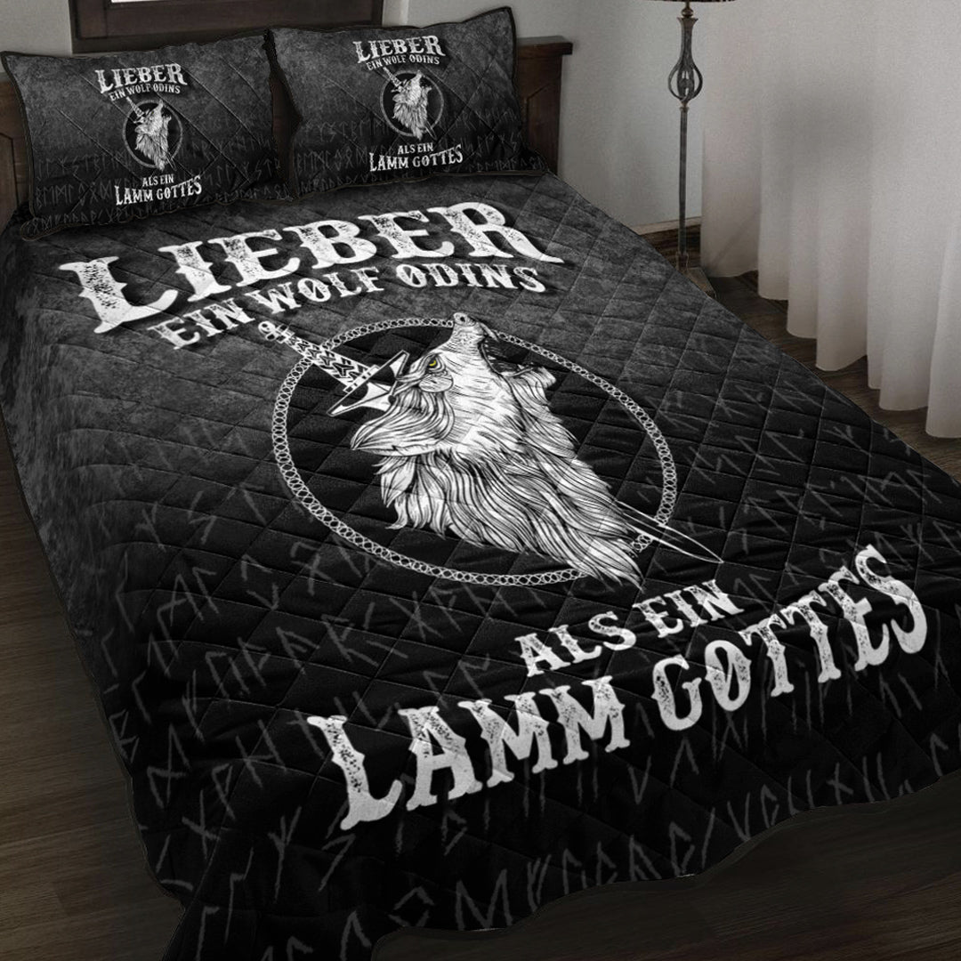 Viking Quilt Bed Set - Lieber Ein Wolf Odins Als Ein Lamm Gottes Quilt Bed Set RLT12 - Wonder Print Shop