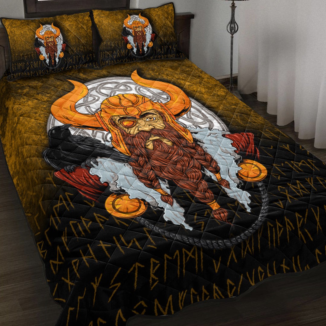 Viking Quilt Bed Set - Viking God Odin Raven Quilt Bed Set RLT12 - Wonder Print Shop