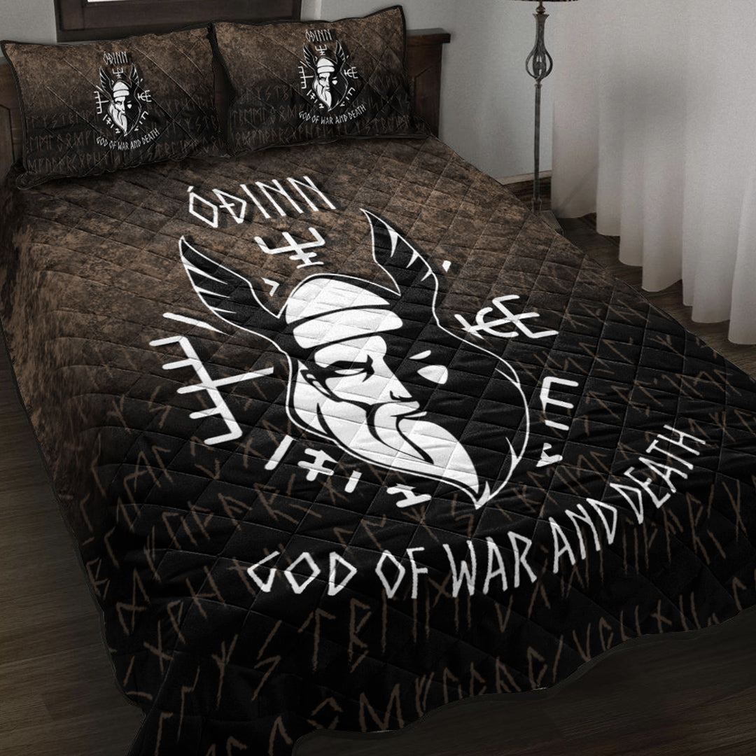 Wonder Print Shop Quilt Bed Set - Odin God Of War and Death Quilt Bed Set RLT12 - Wonder Print Shop