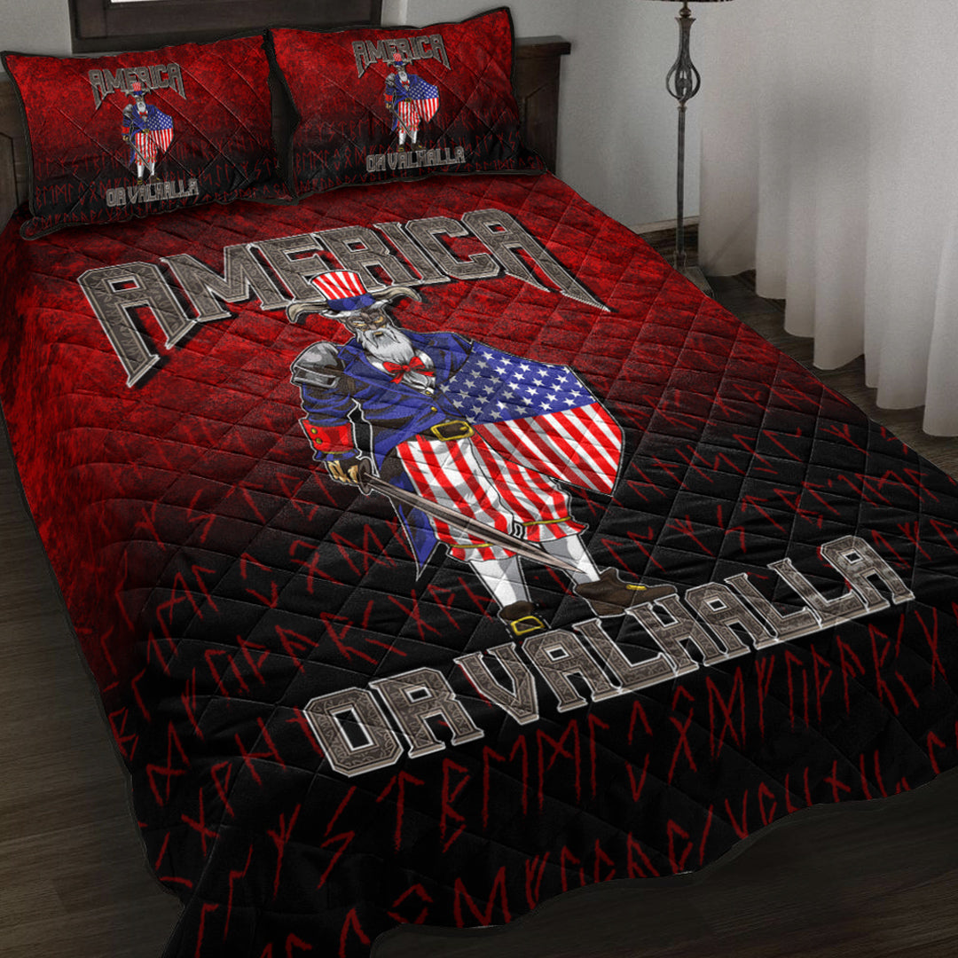 Viking Quilt Bed Set - America Or Valhalla Quilt Bed Set RLT12 - Wonder Print Shop