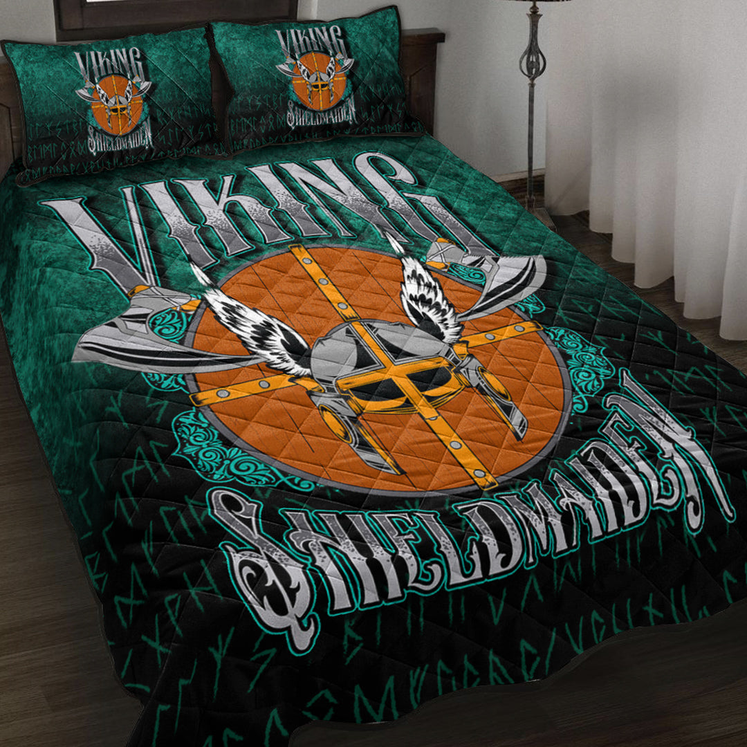 Viking Quilt Bed Set - Viking ShieldMaiden Quilt Bed Set RLT12 - Wonder Print Shop