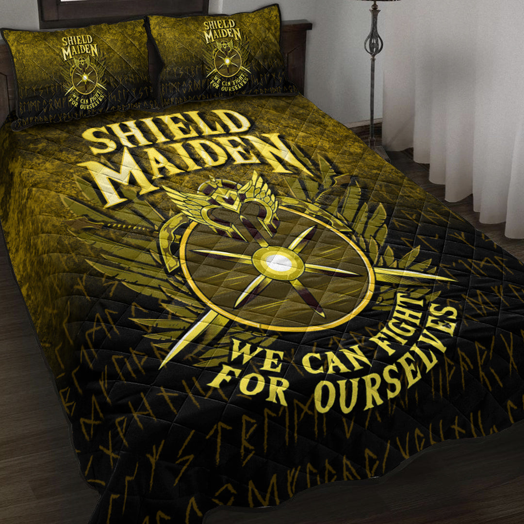 Viking Quilt Bed Set - Shield Maiden We Can Fight For Ourselves Quilt Bed Set RLT12 - Wonder Print Shop