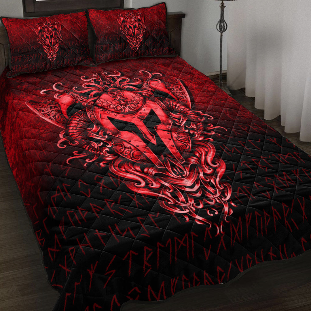 Viking Quilt Bed Set - The Armor Of Viking - Red Version Quilt Bed Set RLT12 - Wonder Print Shop