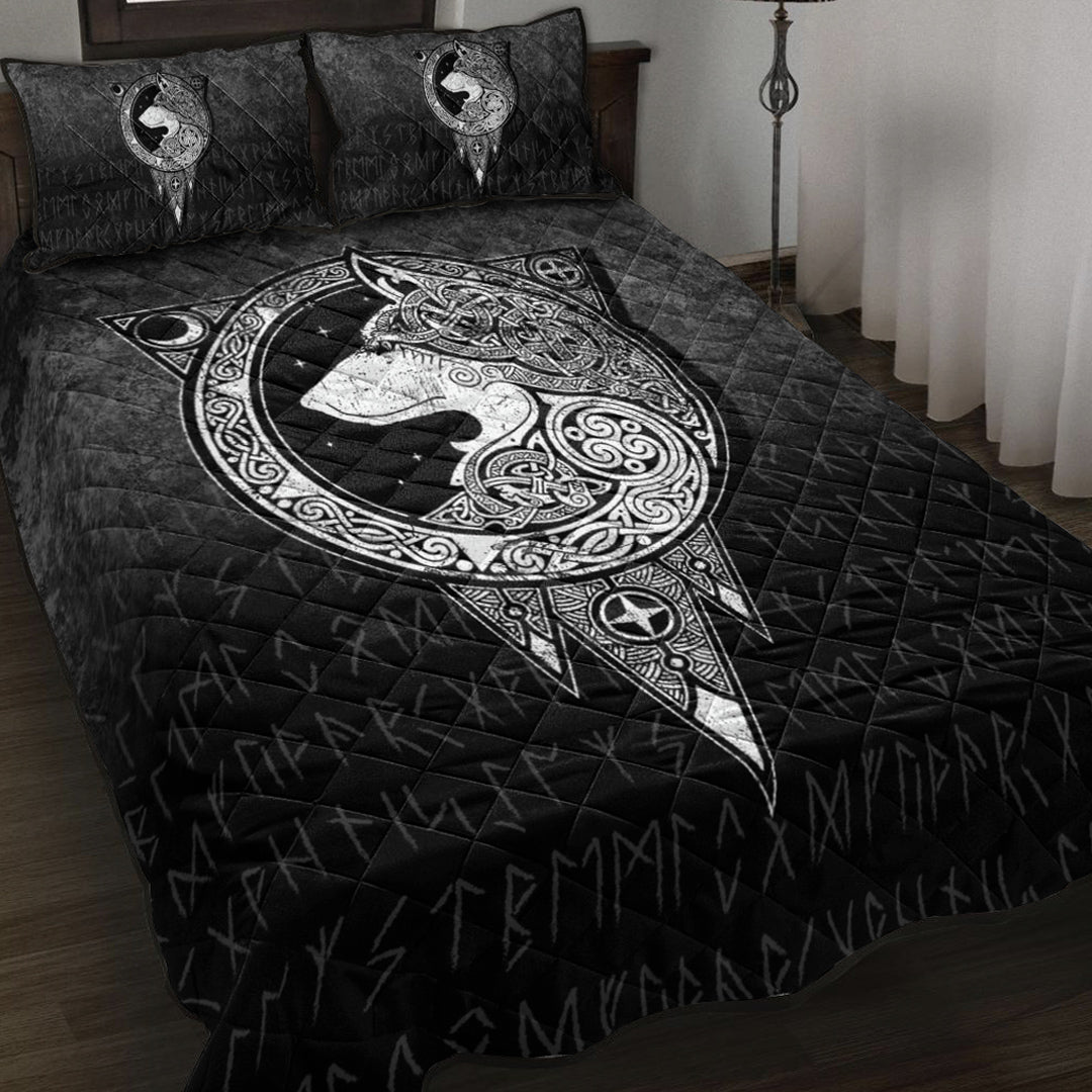 Viking Quilt Bed Set - Viking Norse Wolf Quilt Bed Set RLT12 - Wonder Print Shop