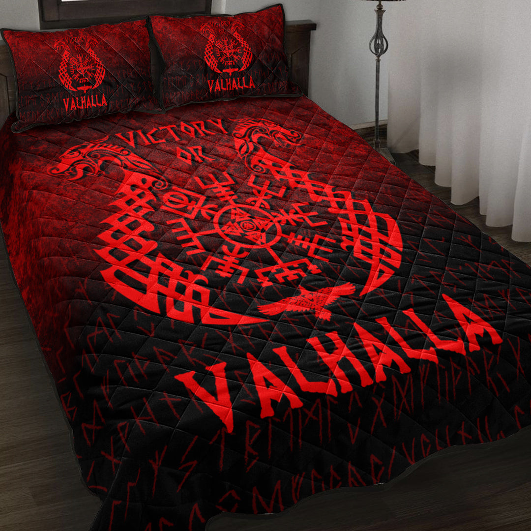 Wonder Print Shop Quilt Bed Set - Victory or Valhalla - Red Version Quilt Bed Set RLT12 - Wonder Print Shop