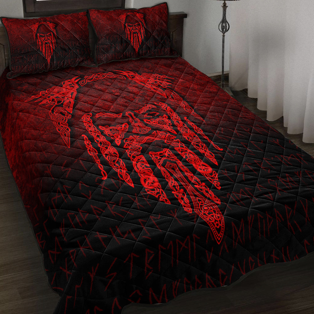 Viking Quilt Bed Set - Eye of Odin - Red Version Quilt Bed Set RLT12 - Wonder Print Shop