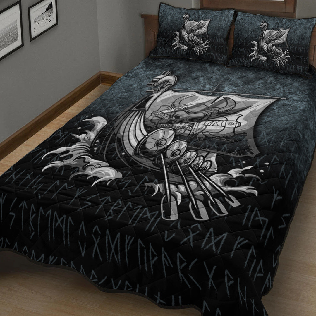 Wonder Print Shop Quilt Bed Set - Victory or Valhalla Drakkar Quilt Bed Set RLT12 - Wonder Print Shop