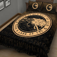 Wonder Print Shop Quilt Bed Set - Wolf Of Odin - Gold Version Quilt Bed Set RLT12 - Wonder Print Shop