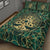 Viking Quilt Bed Set - Tree Of Life with Triquetra Malachite and Gold Quilt Bed Set RLT12 - Wonder Print Shop