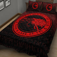Wonder Print Shop Quilt Bed Set - Wolf Of Odin - Red Version Quilt Bed Set RLT12 - Wonder Print Shop