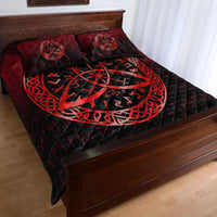 Viking Quilt Bed Set - Vegvisir Nordic Viking Rune - Red Version Quilt Bed Set RLT12 - Wonder Print Shop