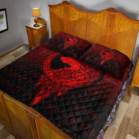 Viking Quilt Bed Set - Viking Norse Wolf - Red Version Quilt Bed Set RLT12 - Wonder Print Shop