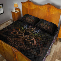 Viking Quilt Bed Set - Colorful Tree Of Life With Triquetra Quilt Bed Set RLT12 - Wonder Print Shop