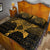 Viking Quilt Bed Set - Raven Vegvisir Tattoo - Gold Version Quilt Bed Set RLT12 - Wonder Print Shop