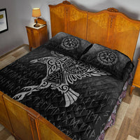 Viking Quilt Bed Set - Raven Vegvisir Tattoo - Special Version Quilt Bed Set RLT12 - Wonder Print Shop