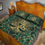 Viking Quilt Bed Set - Tree Of Life with Triquetra Malachite and Gold Quilt Bed Set RLT12 - Wonder Print Shop