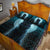 Viking Quilt Bed Set - Fenrir Viking Wolf - Cyan Version Quilt Bed Set RLT12 - Wonder Print Shop