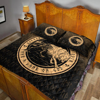 Wonder Print Shop Quilt Bed Set - Wolf Of Odin - Gold Version Quilt Bed Set RLT12 - Wonder Print Shop