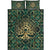 Viking Quilt Bed Set - Tree Of Life with Triquetra Malachite and Gold Quilt Bed Set RLT12 - Wonder Print Shop