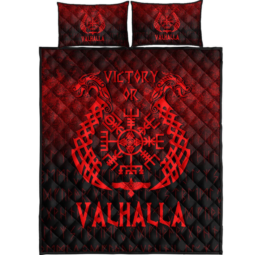 Wonder Print Shop Quilt Bed Set - Victory or Valhalla - Red Version Quilt Bed Set RLT12 - Wonder Print Shop
