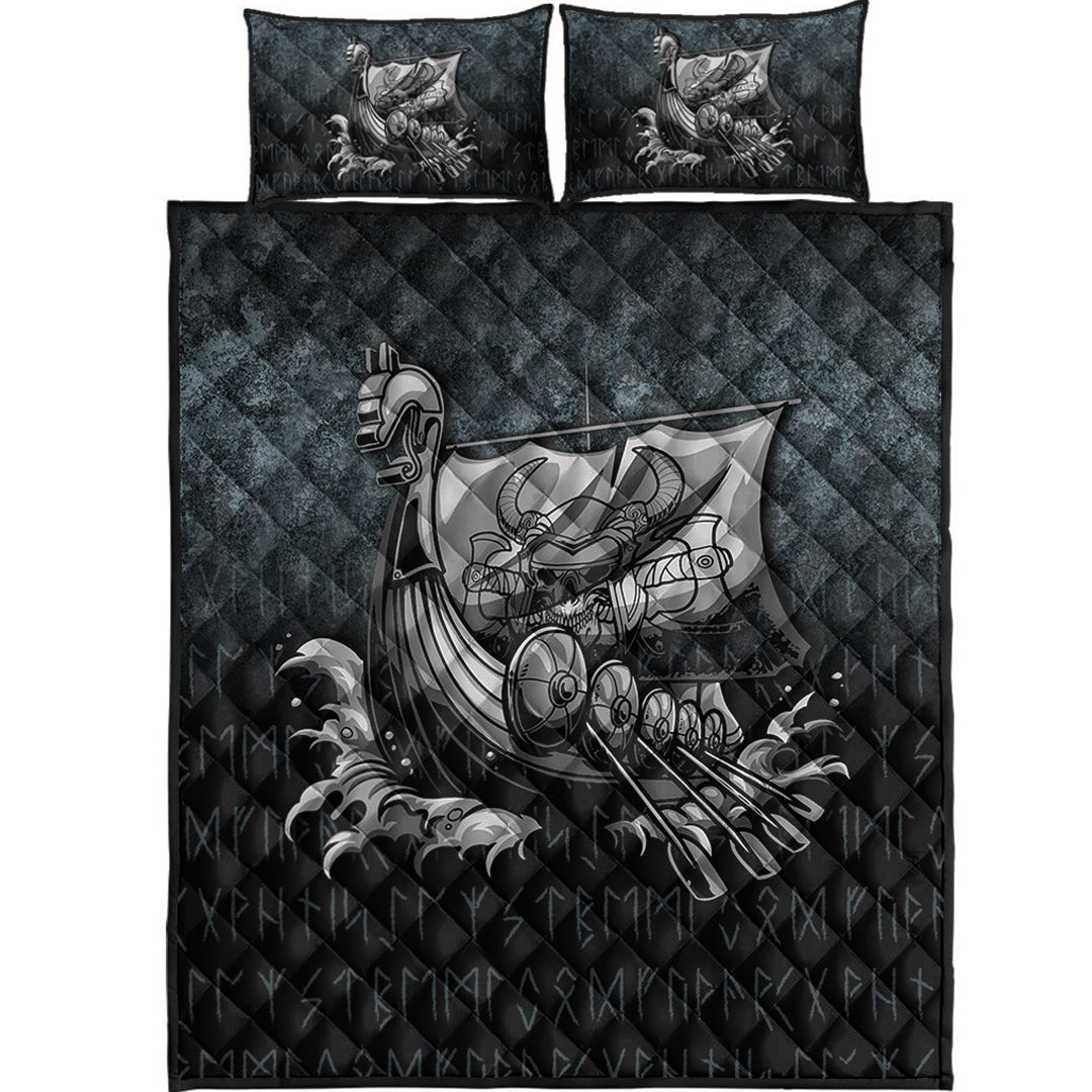 Wonder Print Shop Quilt Bed Set - Victory or Valhalla Drakkar Quilt Bed Set RLT12 - Wonder Print Shop