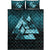 Viking Quilt Bed Set - Huginn Muninn Ravens from Odin Viking - Cyan Version Quilt Bed Set RLT12 - Wonder Print Shop