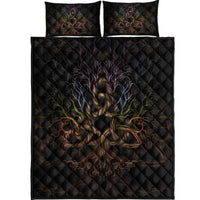 Viking Quilt Bed Set - Colorful Tree Of Life With Triquetra Quilt Bed Set RLT12 - Wonder Print Shop