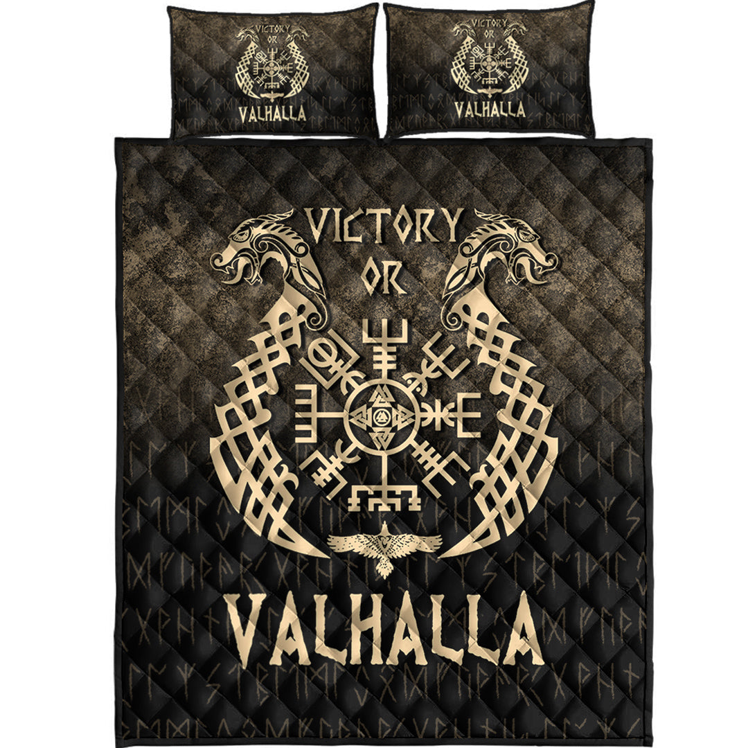 Wonder Print Shop Quilt Bed Set - Victory or Valhalla - Gold Version Quilt Bed Set RLT12 - Wonder Print Shop