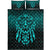 Viking Quilt Bed Set - Viking God Odin Allfather In Asgard Raven God - Cyan Version Quilt Bed Set RLT12 - Wonder Print Shop