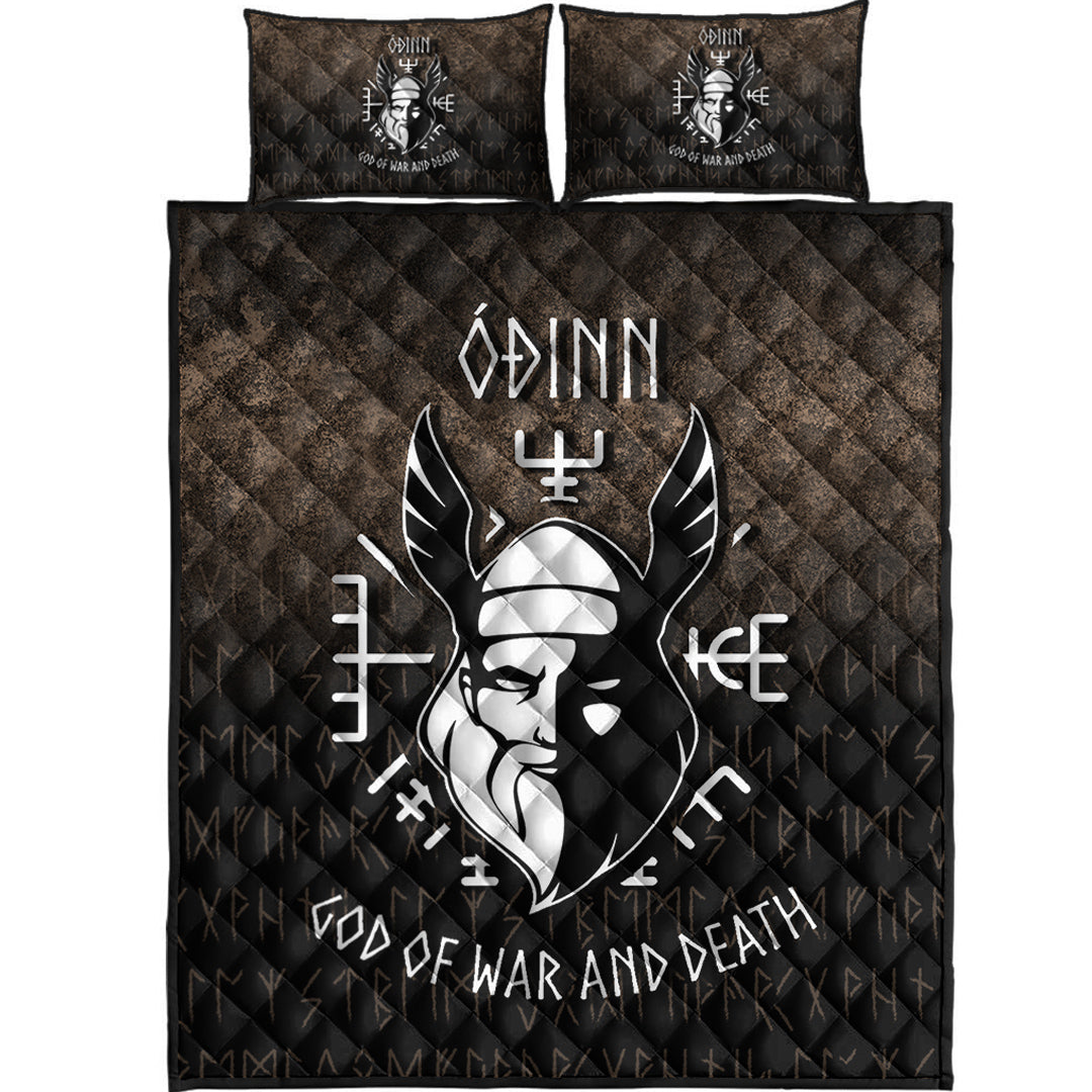 Wonder Print Shop Quilt Bed Set - Odin God Of War and Death Quilt Bed Set RLT12 - Wonder Print Shop
