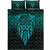 Viking Quilt Bed Set - Eye of Odin - Cyan Version Quilt Bed Set RLT12 - Wonder Print Shop