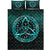 Viking Quilt Bed Set - Vegvisir Nordic Viking Rune - Cyan Version Quilt Bed Set RLT12 - Wonder Print Shop