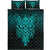 Viking Quilt Bed Set - Odin The Allfather Asgard God and Chief Of Aesir - Cyan Version Quilt Bed Set RLT12 - Wonder Print Shop