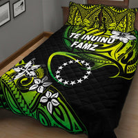 TE INUINU FAMZ Cook Islands Rugby Quilt Bed Set Unique Vibes Green LT8 - Wonder Print Shop