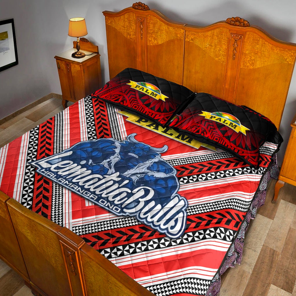 Mate Ma'a Tonga Quilt Bed Set Leimatu'a Bulls Creative Style Red LT8 - Wonder Print Shop