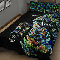 New Zealand Haka Rugby Maori Quilt Bed Set Silver Fern Vibes Paua Shell LT8 - Wonder Print Shop